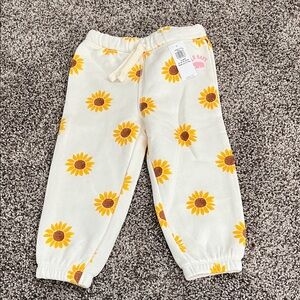 Old Navy Baby Girl Sunflower Print Joggers Size 18-24 month.